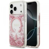 Husa MagSafe pentru Apple iPhone 17 Pro, Guess, Resin Bottom Glitter , Roz