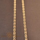 Lantisor clasic cu placute gravate, unisex, placat cu aur, 50 cm