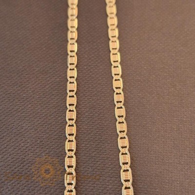 Lantisor clasic cu placute gravate, unisex, placat cu aur, 50 cm foto