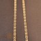 Lantisor clasic cu placute gravate, unisex, placat cu aur, 50 cm