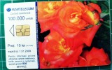 Cartelă telefonică Romtelecom Floral 10 lei 100.000 unități WN7TUC exp. 01.01.2009 Trandafiri Gălbenele Flori Plante