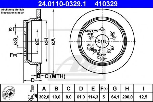 Disc frana HONDA CR-V IV (RE) (2012 - 2016) ATE 24.0110-0329.1