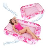 Saltea gonflabila mare pentru piscina cu perna 175 x 115 cm roz