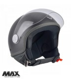 Casca open face pentru scuter - motocicleta (demi-jet) Max Helmets model DJ06 LS 7.9 (FLS) culoare: negru mat (00S) &ndash; 100% MADE IN ITALY XS (53/54cm)