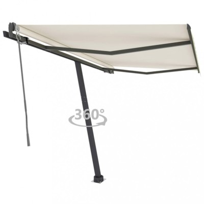 vidaXL Copertină autonomă retractabilă automat, crem, 350x250 cm 3069727 foto