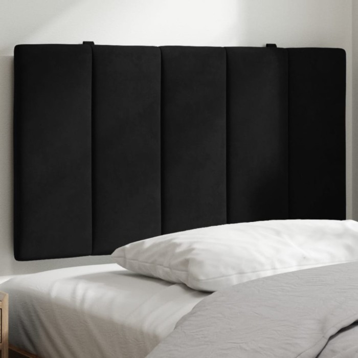 vidaXL Pernă tăblie de pat, Hanko, negru, 90 cm, catifea 374651