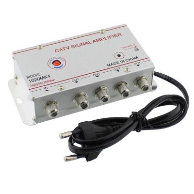 Amplificator semnal TV cu 4 iesiri elSales ELS-1020MK4 , argintiu foto