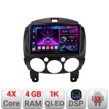 Navigatie Mazda 2 2007-2013 Android radio gps internet 4+64 InCell Display 1K Kit-mazda2+EDT-E209-RK CarStore Technology