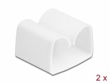Set 2 buc clips cablu Alb, Delock 18395