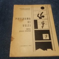 PROGRAMA DE VOLEI PENTRU SCOLILE SPORTIVE 1975