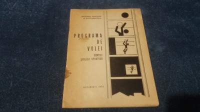 PROGRAMA DE VOLEI PENTRU SCOLILE SPORTIVE 1975 foto