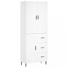 Dulap inalt, alb, 69,5x34x180 cm, lemn compozit, DKD Home Decor