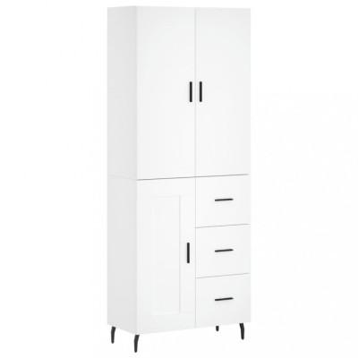 Dulap inalt, alb, 69,5x34x180 cm, lemn compozit foto