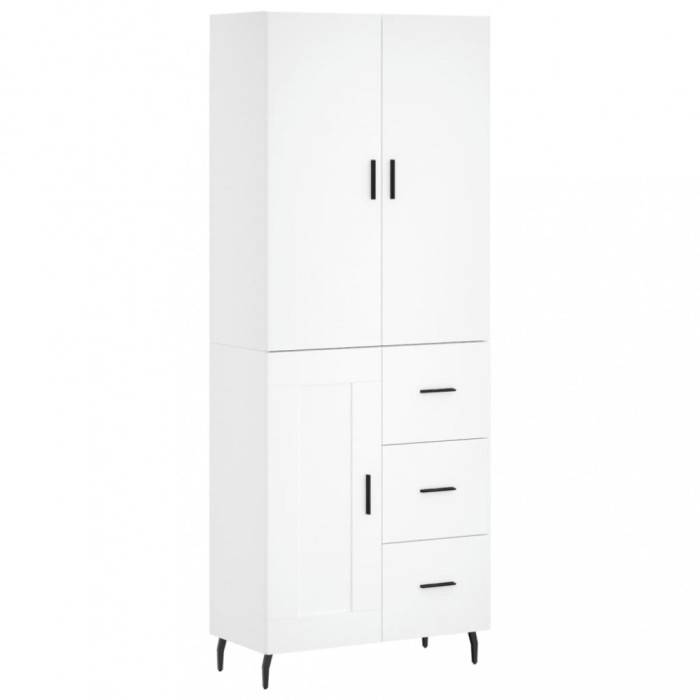 Dulap inalt, alb, 69,5x34x180 cm, lemn compozit