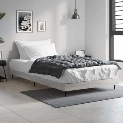 vidaXL Cadru de pat, gri sonoma, 100x200 cm, lemn prelucrat 832267 foto