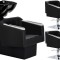 Set Profesional Pikos: Unitate Spălare și 2 Scaune Coafor Hidraulice cu Bol Ceramic Revizuit și Accesorii