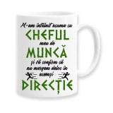 Cana alba personalizata &quot;M-am intalnit acuma cu cheful.., INOVATIX&reg;. 330ml, Oem