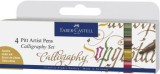 PITT ARTIST PEN CALIGRAFIC SET 4 BUC COLOR FABER-CASTELL, Faber Castell