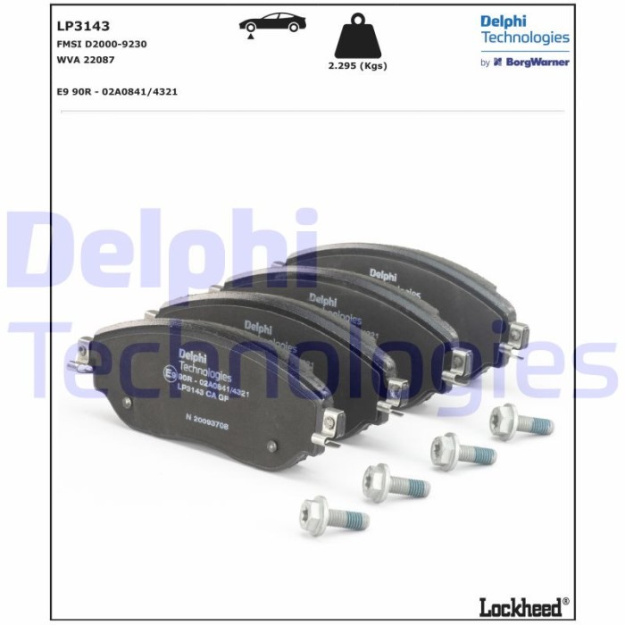 DELPHI LP3143 set placute frana disc