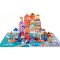 Set de constructie pentru copii, din lemn, 115 cuburi, 3 ani+, multicolor