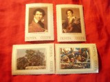 Serie mica URSS 1974 - Pictura -pictori rusi - 4 valori ,val. 6 kop are un pliu