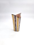 Cumpara ieftin Vaza ceramica anii &#039;60 &Uuml;-Keramik model Toska alb negru galben 17 cm