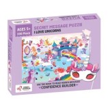 Cumpara ieftin Puzzle magic Chalk and Chuckles- Secretele unicornilor, 100 piese