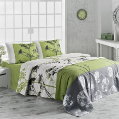 Cuvertura de pat, Victoria, Belezza Green, 160x230 cm, 100% bumbac, 260 gr/m², multicolor