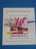 A11 TX8 2 - 1992 - Expozitia mondiala era descoperirilor Sevilla colita dantelata, Arta, Nestampilat