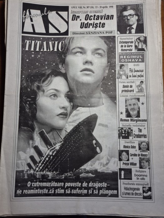 ziarul formula as 13 - 20 aprilie 1998 - filmul titanic , alexandra paul ,octavian udriste