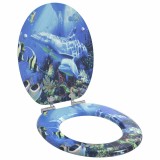 vidaXL Capacul de toaletă albastru 44 x 38 cm Placă MDF 42027179