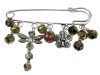 Brosa Ac Siguranta Supradimensionat Libelula Cloisonne Argintiu Inchis 70mm