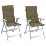 Perne scaun spatar &icirc;nalt 2buc melanj gri taupe120x50x4cm textil GartenMobel Dekor, vidaXL