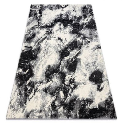 Covor KAKE 25817657 Marmură modern negru / alb, 80x150 cm foto