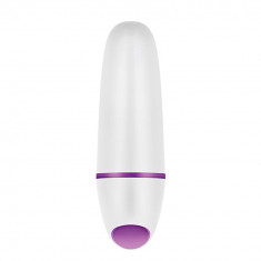 Vibrator Mini Lustre, 7 Moduri Vibratii, ABS, Alb, 7 cm