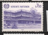 TIMBRE 143h, ONU, VIENA, 1985, SEDIUL ASOCIATIEI INTERNATIONALE A MUNCII., Organizatii internationale, Nestampilat