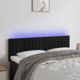 Gossi tablie de pat cu led, negru, 144x5x78/88 cm, catifea