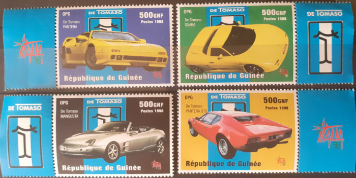 Guinea 1998 masini autoturisme , transport serie 4v mnh