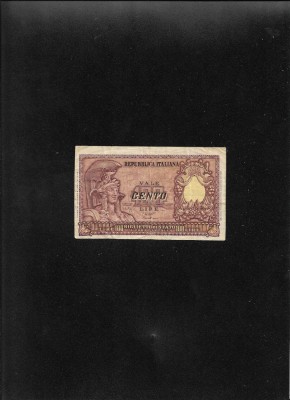 Italia 100 lire 1951 seria093700 foto