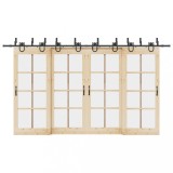 VidaXL Set feronerie pentru uși glisante, negru, 400 cm, oțel