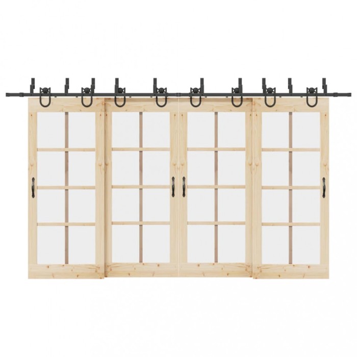 vidaXL Set feronerie pentru uși glisante, negru, 400 cm, oțel