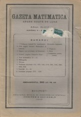 Romania, Gazeta Matematica, nr. 8/1943 foto