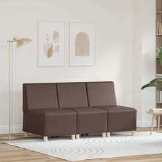 Unitate Sofa Modulară Fără Brațe 3 pcs Maro 55 x 74 x 82 cm