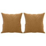 Cumpara ieftin Perne decorative, 2 buc., maro, 40x40 cm, catifea