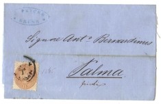 Austria &amp;Ouml;sterreich 1865 Postal History Rare, Cover Brunn Bahnhof to Palma D.073 foto