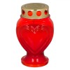 Lum&acirc;nare Decorativă, Inimă, Cu Capac Auriu, Roșie, 9x15cm, Oem