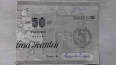 ROMANIA-BON PENTRU CASA SCANTEII-VALOARE 50 LEI foto
