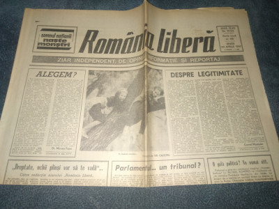 ZIARUL ROMANIA LIBERA 20 APRILIE 1990 foto