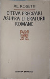 CATEVA PRECIZARI ASUPRA LITERATURII ROMANE-AL. ROSETTI