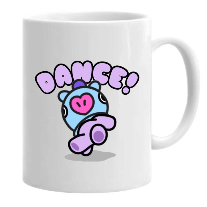 Cana alba personalizata bt21 cu mang, INOVATIX&reg;. 330 ml